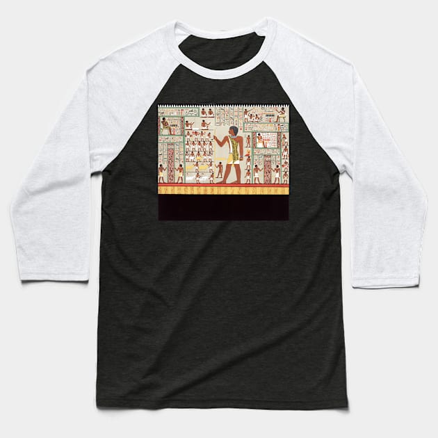 Ancient Egyptian Hieroglyphs Baseball T-Shirt by pdpress